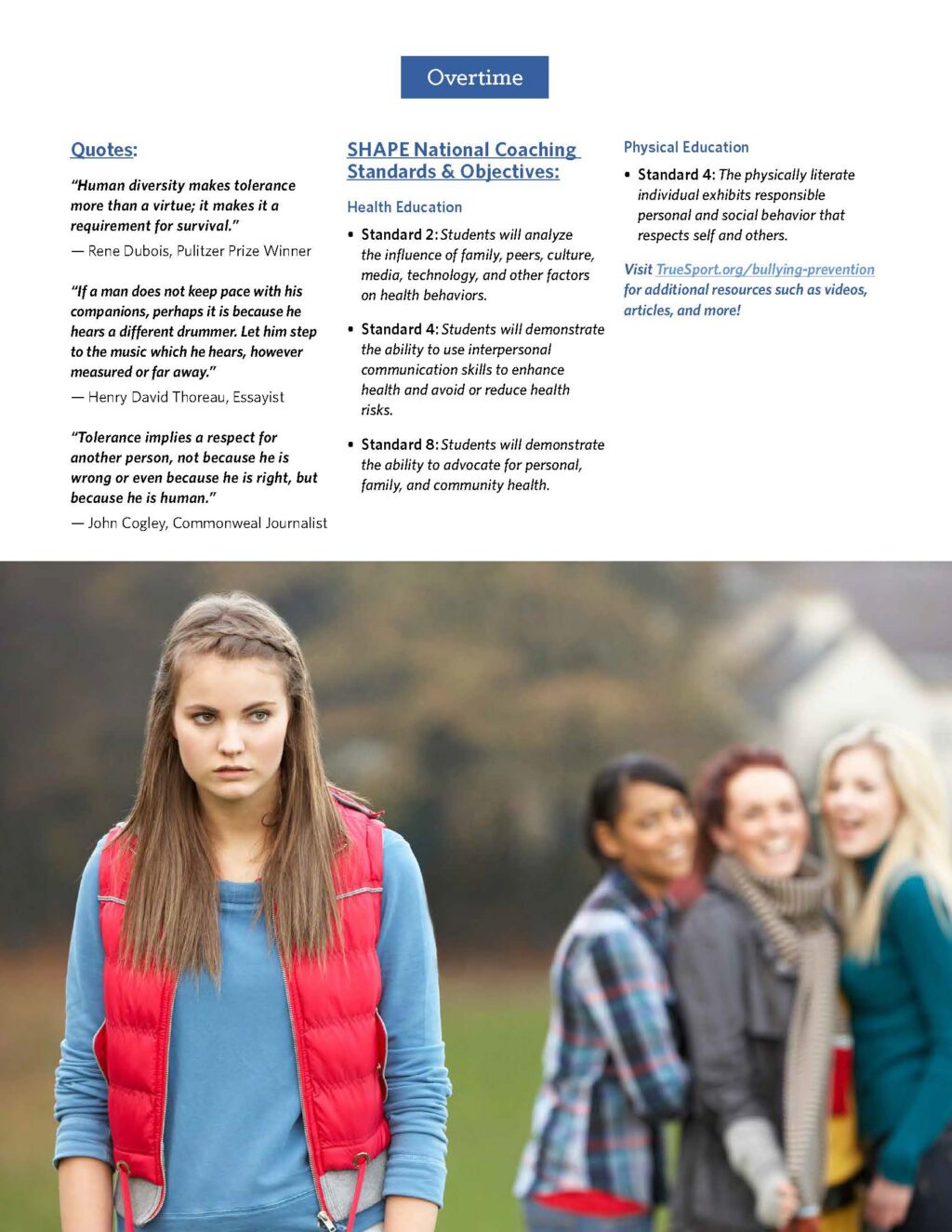 Bullying Prevention Lesson Standards