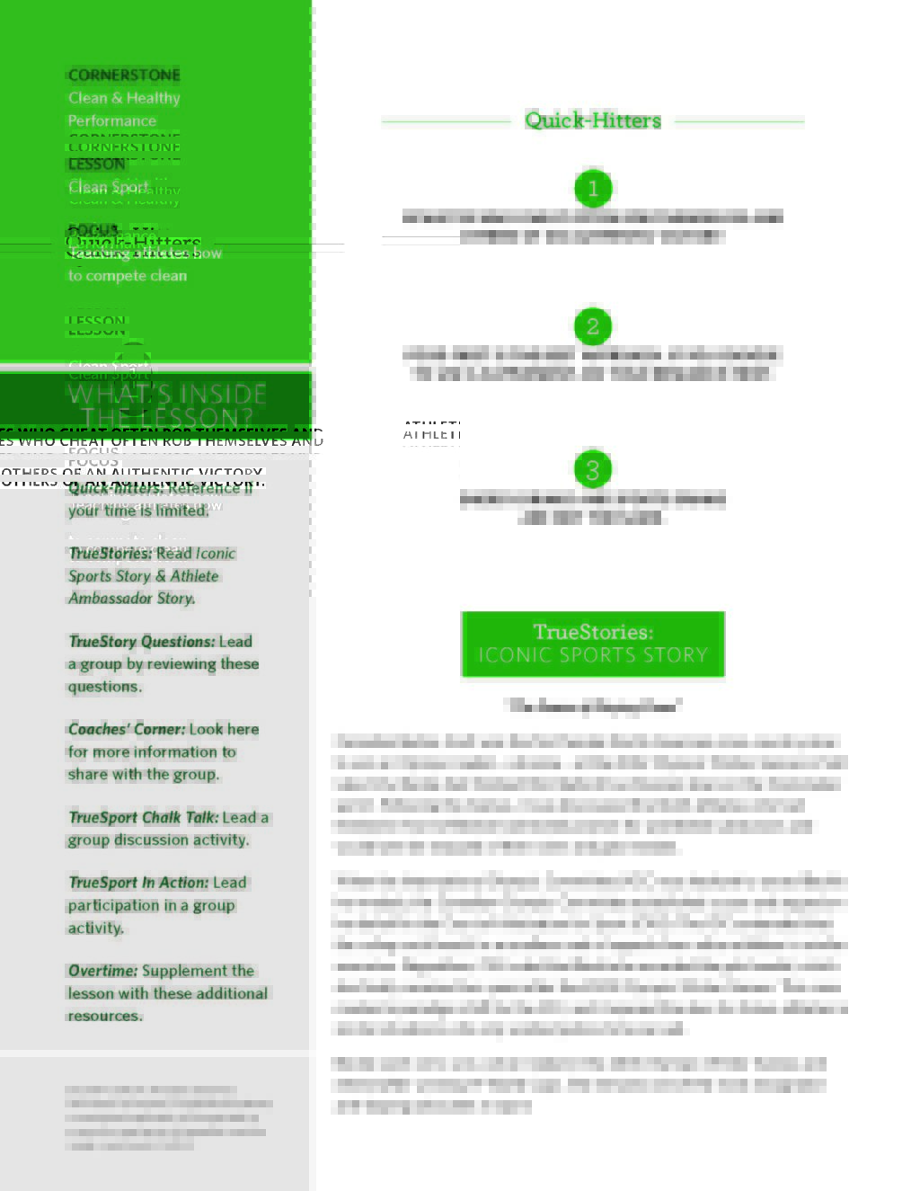 Clean Sport Lesson Quick Hitters