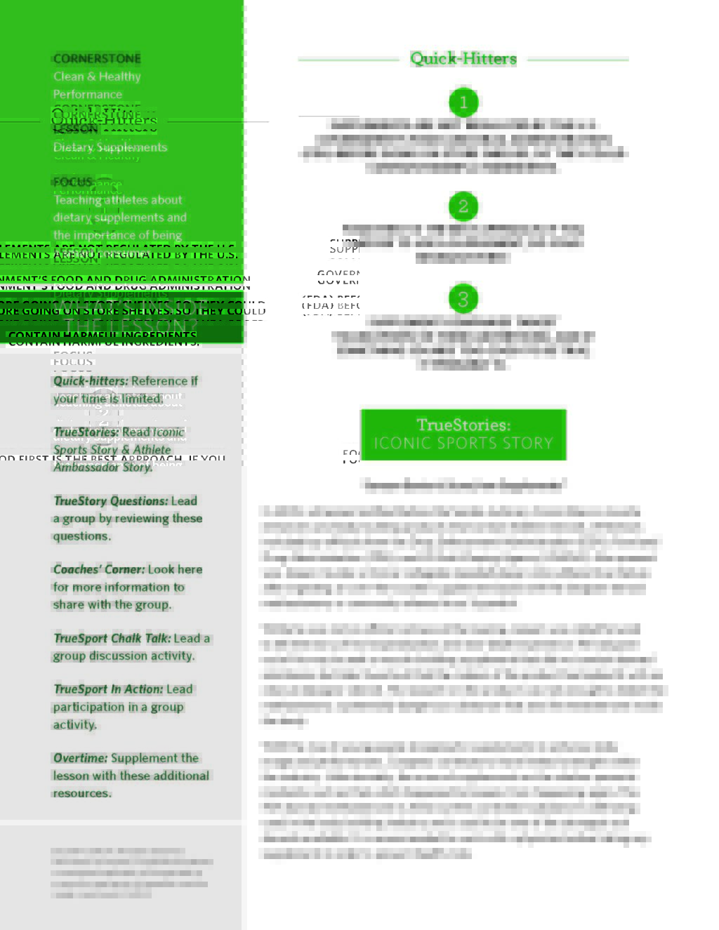 dietary supplements lesson quick hitters