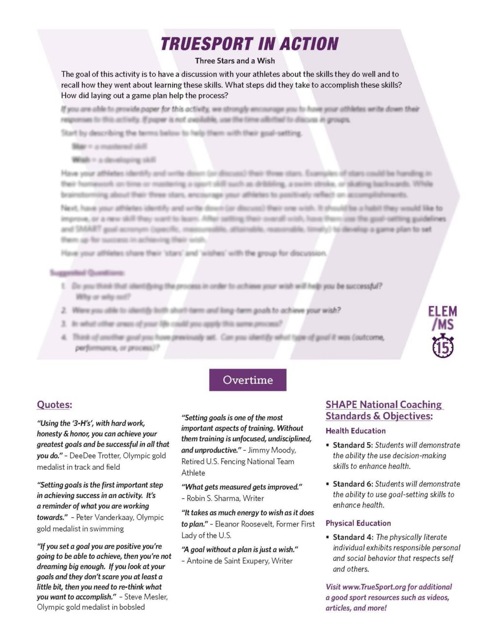 Goal-setting Standards