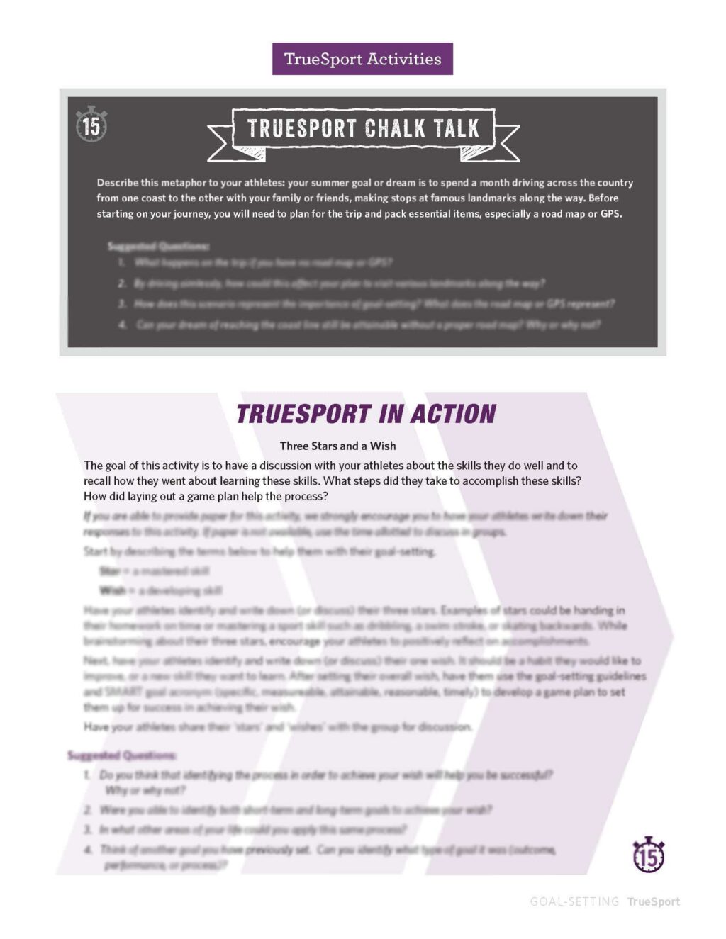TrueSport Lesson Activities