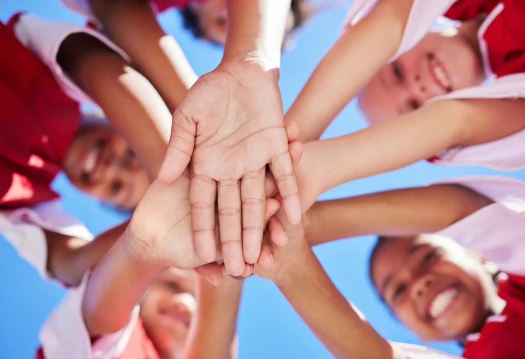 Hands in teamwork