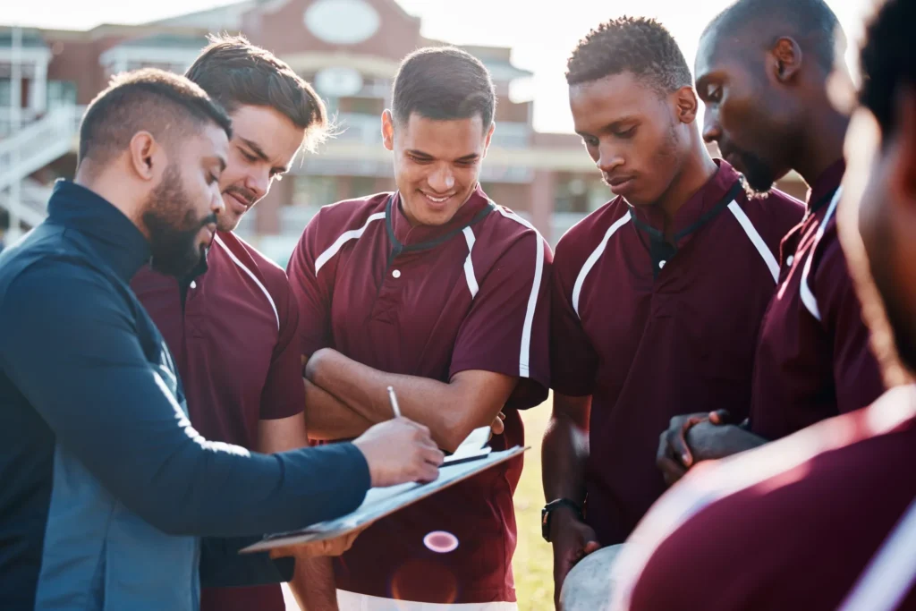 group of male athletes