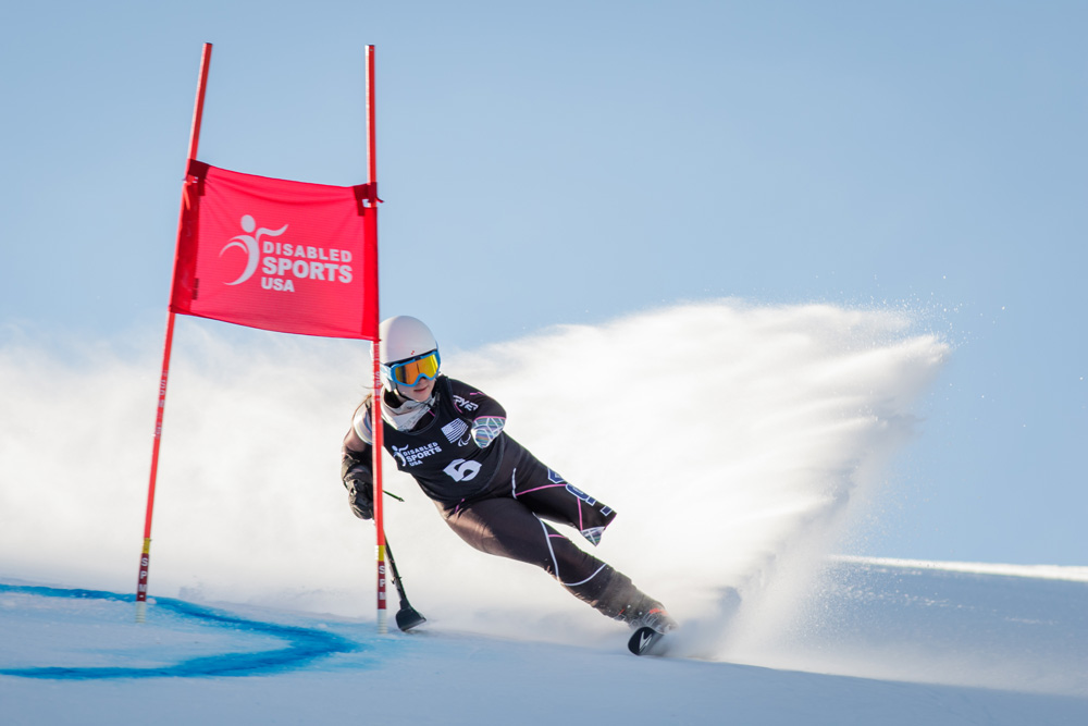 Skiing through a timed course